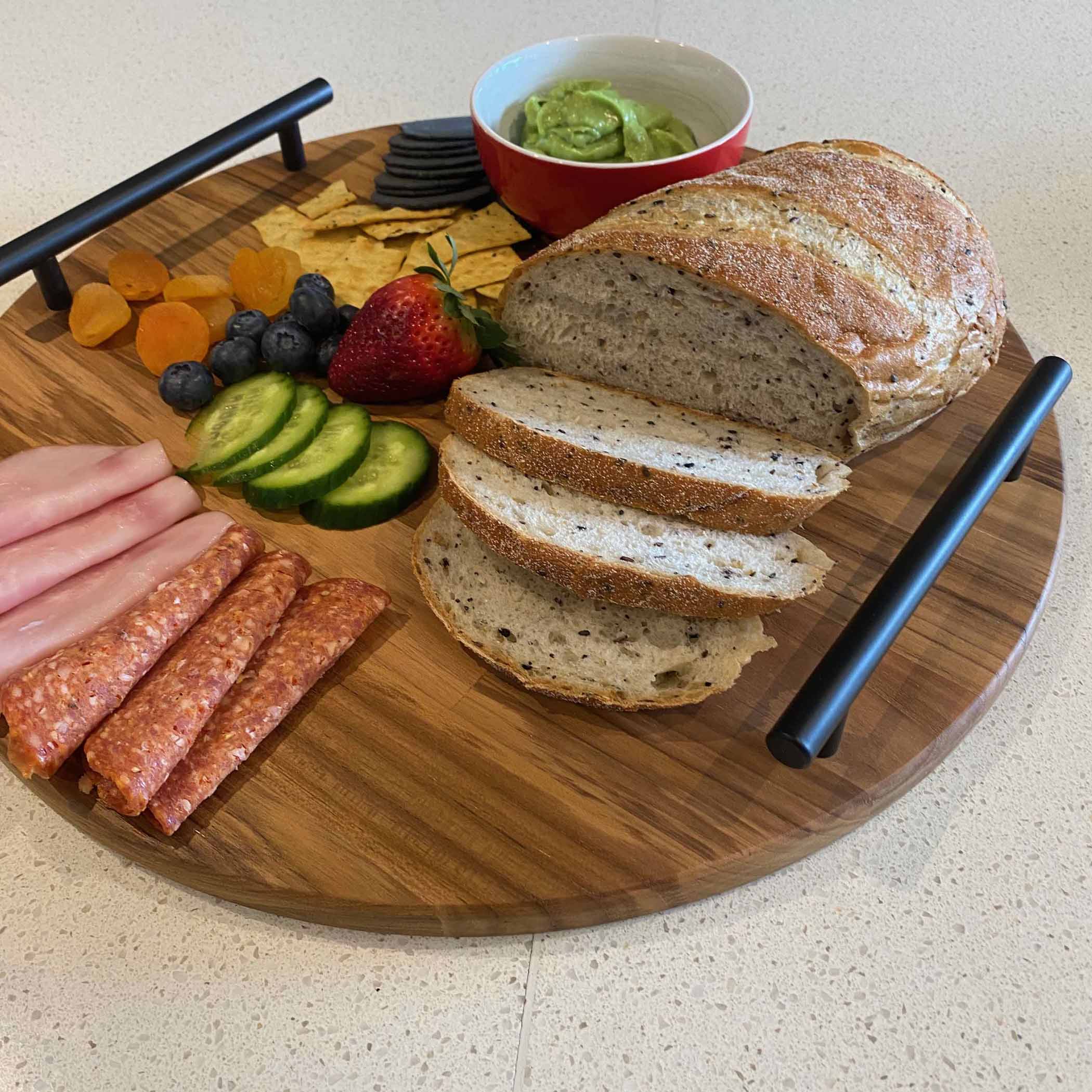 Hand made Charcuterie/Grazing Board / Cheese Platter with handles 400mm round